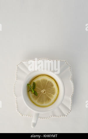 Overhead view of lemon tea in a cup Stock Photo