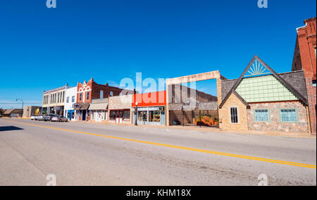 The beautiful city center of Stroud - a small town in Oklahoma - STROUD / OKLAHOMA - OCTOBER 16, 2017 Stock Photo