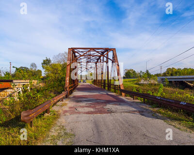 Original Route 66 Bridge from 1921 in Oklahoma - JENKS / OKLAHOMA - OCTOBER 24, 2017 Stock Photo