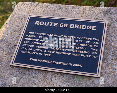 Original Route 66 Bridge from 1921 in Oklahoma - JENKS / OKLAHOMA - OCTOBER 24, 2017 Stock Photo