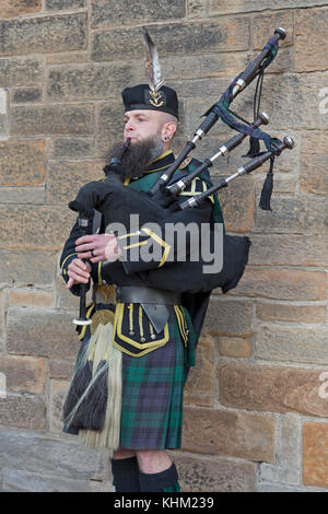 piper, Castle Hill, Edinburgh, Scotland, Great Britain Stock Photo