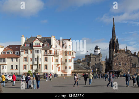 Ramsay Garden, old town, Castle Hill, Edinburgh, Scotland, Great Britain Stock Photo