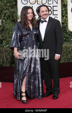 BEVERLY HILLS, CA - JANUARY 10: Melissa McCarthy and Ben Falcone at The 73rd Golden Globe Awards at The Beverly Hilton in Beverly Hills, California on January 10, 2016. Credit: mpi200/MediaPunch Stock Photo