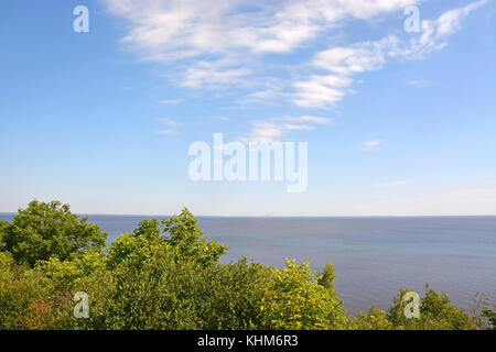 View from the village Korostyn on the Great Lakes Ilmen Stock Photo