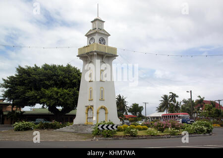 SAMOA Capital city urban town APIA bus station town clock clocktower ...