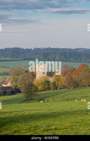 St Marys Church Upper Heyford in autumn. Upper Heyford, Oxfordshire, England Stock Photo