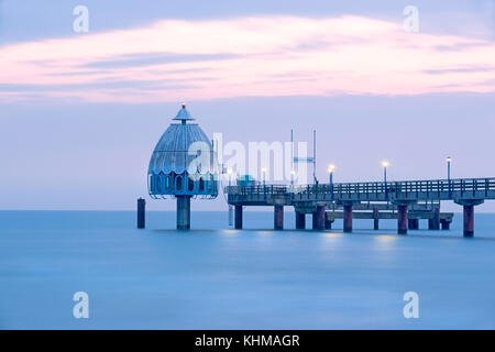 Diving gondola, Zingst peer, Fischland-Darß-Zingst, Mecklenburg-Vorpommern, Germany, Europe Stock Photo