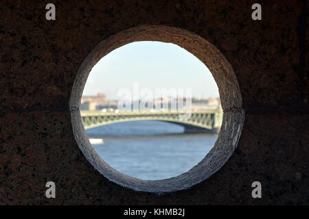 Saint-Petersburg city, Russia. View through the stony window Stock Photo
