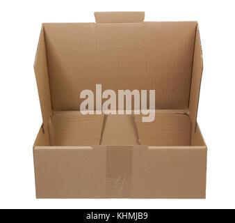 Cardboard Box on White Background Stock Photo