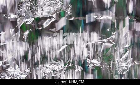 Crumbled Abstract Aluminium Foil Background Stock Photo