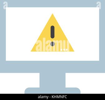 Caution Icon Computer caution emblem alert inside computer technology vector illustration ...