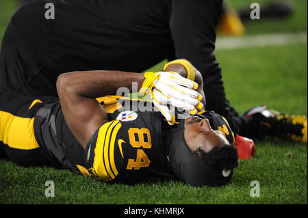 Nov 16th, 2017: Steelers Antonio Brown #84 during the Tennessee Titans vs Pittsburgh  Steelers game at Heinz Field in Pittsburgh, PA. Jason Pohuski/CSM Stock  Photo - Alamy