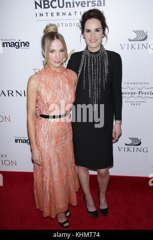 New York, NY, USA. 17th Nov, 2017. Joanne Froggatt and Michelle Dockery at Downtown Abbey: The Exhibition VIP Opening on November 17, 2017 in New York City. Credit: Diego Corredor/Media Punch/Alamy Live News Stock Photo