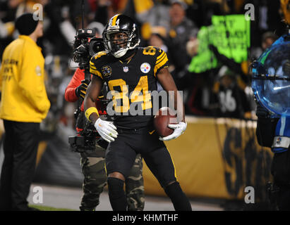 Pittsburgh, PA, USA. 16th Nov, 2017. Steelers Martavis Bryant #10 during  the Tennessee Titans vs Pittsburgh Steelers game at Heinz Field in  Pittsburgh, PA. Jason Pohuski/CSM/Alamy Live News Stock Photo - Alamy