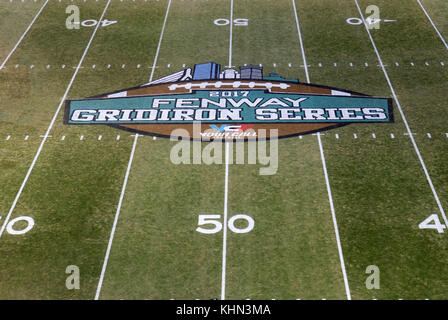 Fenway Park. 18th Nov, 2017. MA, USA; A general view of the serios logo prior to the NCAA football game between Boston College Eagles and UConn Huskies at Fenway Park. Boston College defeated UConn 39-16. Anthony Nesmith/CSM/Alamy Live News Stock Photo