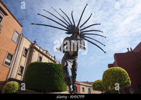 statue of an otomi warrior in Queretaro Mexico Stock Photo - Alamy