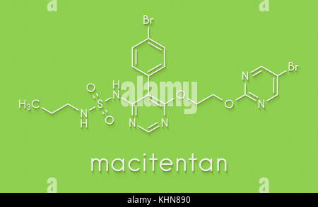 Macitentan pulmonary arterial hypertension drug molecule. Belongs to Endothelin Receptor Antagonist class. Skeletal formula. Stock Photo