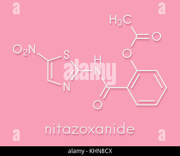 Nitazoxanide antiprotozoal drug molecule Stock Photo - Alamy