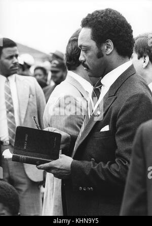 Jesse Jackson campaigns during his 1984 bid for President of the United ...