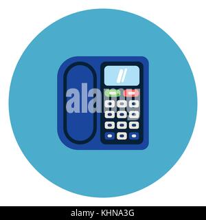 Corded Icon On Blue Round Background Stock Vector