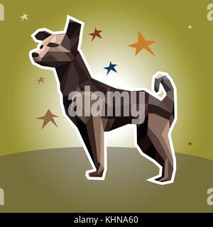 Dog in polygonal style, Illustration vector Stock Vector