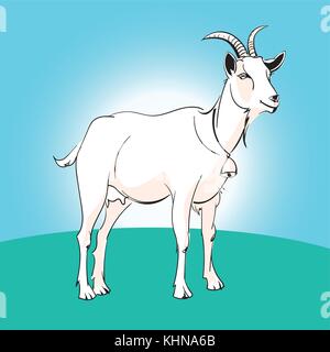 Homemade goat with a bell. Illustration image design Stock Vector
