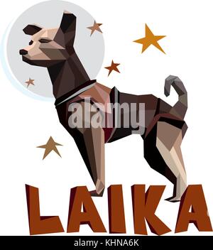 Dog in polygonal style, Illustration vector Stock Vector