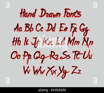 Vector Alphabet. Exclusive Custom Letters. Lettering and Custom Typography for Designs: Logo, for Poster, Invitation, etc. Handwritten brush style mod Stock Vector