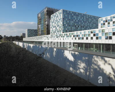 The Hague, Netherlands - July 5, 2016: The new 2016 opened International Criminal Court building located at the dunes. Stock Photo