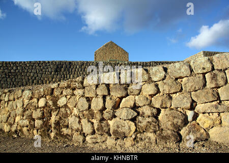 Stone wall and ruins of fortress in Ingapirca in Ecuador Stock Photo