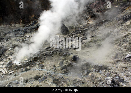Hot sptings in Tangkuban Perahu volcano near Bandung, Indonesia Stock Photo