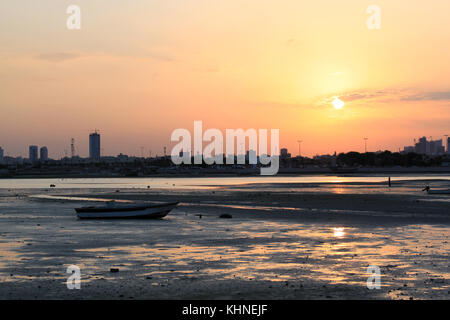 Gulf and sunset in Manama city, Bahrein Stock Photo