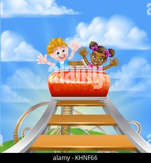 Roller Coaster Fair Theme Park Stock Vector