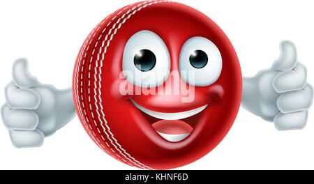 Cricket Cartoon Character Ball Stock Vector