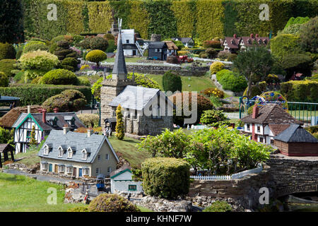 Rural village and church Bekonscot Model Village Beaconsfield Buckinghamshire England Stock Photo