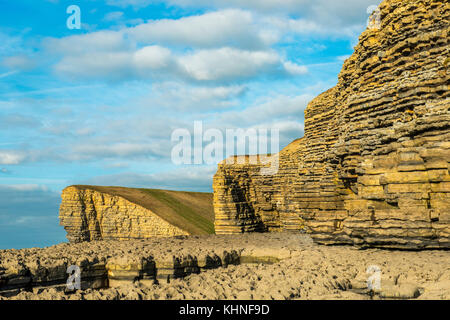 Rocks and Cliffs at Nash Point Beach on the Glamorgan Heritage Coast, south Wales Nash Point Beach, Stock Photo