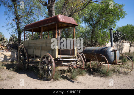 cvintage wagons in mineral de pozos mexico Stock Photo