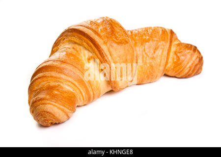 Plain croissant on white background Stock Photo
