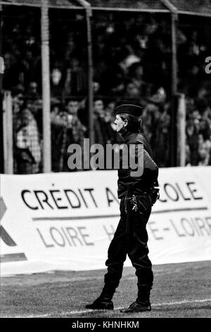 Football: Saint-Etienne vs Lyon, a derby under heavy police control, Saint-Etienne, Lyon Stock Photo