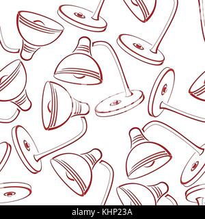 Table lamp, pictogram, seamless Stock Vector