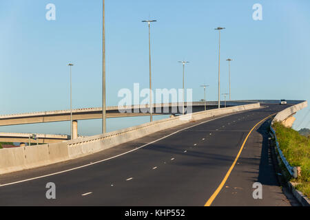Road highway overhead flyover ramp entry exit structures Stock Photo