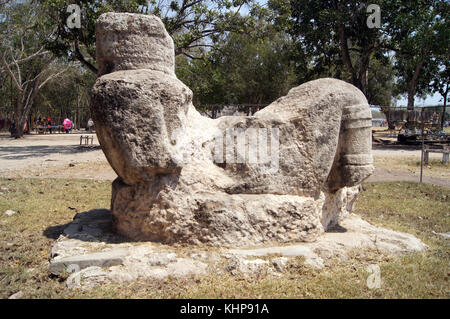 Sculpture of mayan god Chac-mool in Chichen Itza, Yucatan, Mexico Stock Photo
