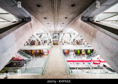 Lisbon Oriente Train Station Interior Stock Photo