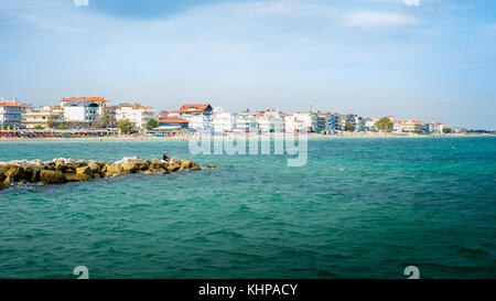 Paralia Katerini Beach View In Greece. Perfect Summer Destination In The Greek Riviera Stock Photo