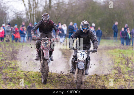 Wild and woolly, Charity motocross scramble on boxing day. 50 years of this charitable event which is a tradition for many families after Christmas. Stock Photo