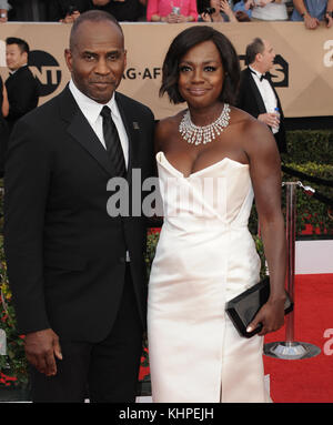 LOS ANGELES, CA - JANUARY 29:  Viola Davis attends the 23rd Annual Screen Actors Guild Awards at The Shrine Expo Hall on January 29, 2017 in Los Angeles, California  People:  Viola Davis Stock Photo