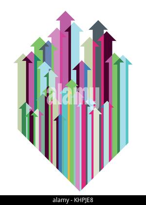 Arrows pointing up, illustration Stock Vector