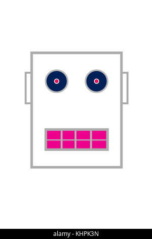Retro robot face illustration Stock Photo