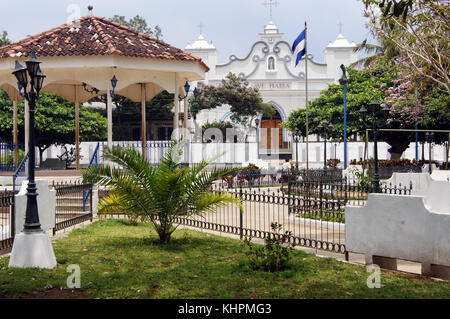 Central square in Ataco on the Ruta de Flores in Salvador Stock Photo