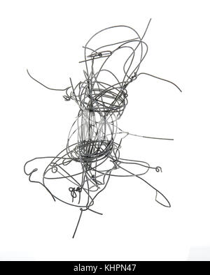 Random tangle of wires on a white background Stock Photo